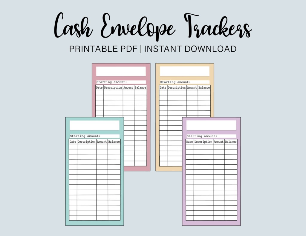 Downloadable Template Free Free Printable Cash Envelope Tracker 