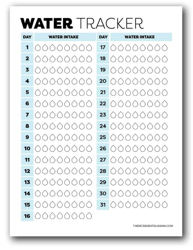 Drinking Water Tracker Printable Printable Free Templates