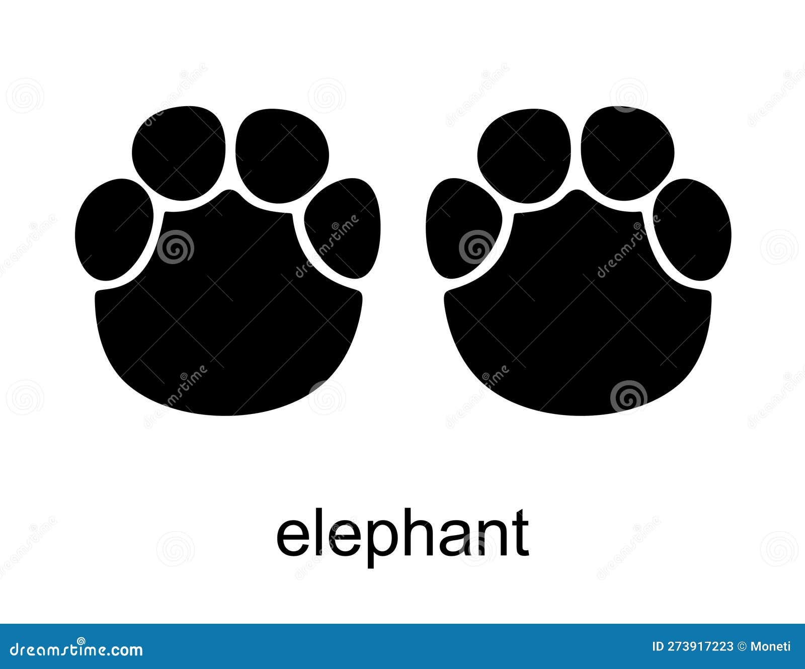 Elephant Track Elephant Foot Print Footprints Animal Vector
