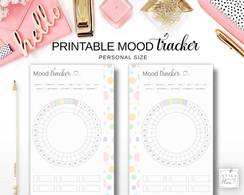 Emotion Tracker Printable Personal Size Insert Circular Mood Tracker 