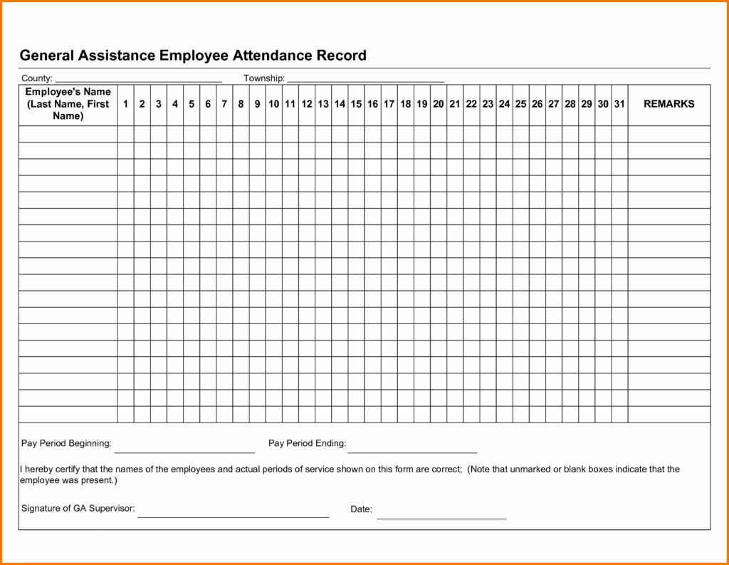 Employee Attendance Tracker Spreadsheet