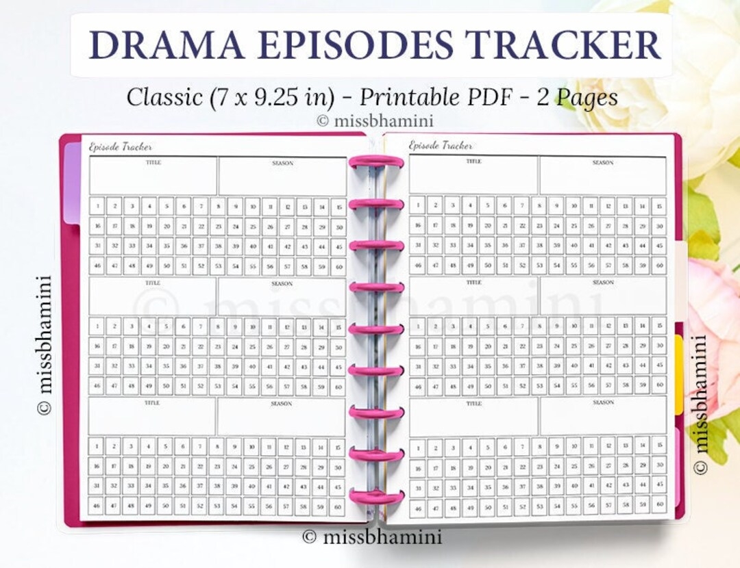 Episodes Tracker Classic HP Printable TV Show Tracker Etsy