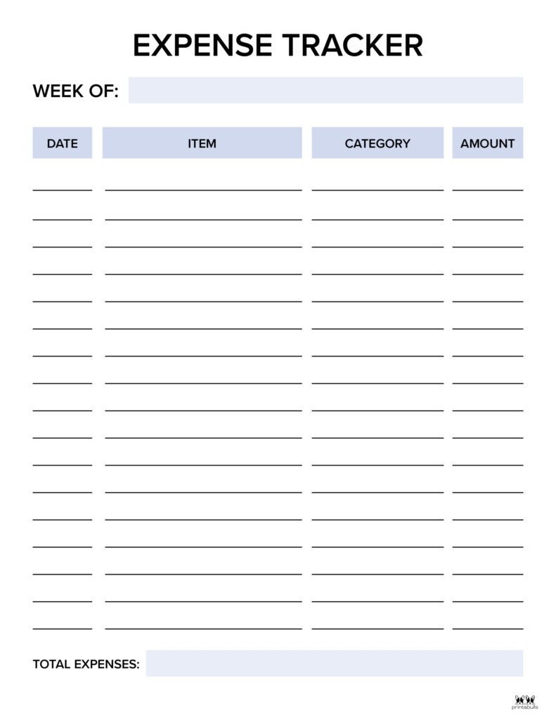 Expense Tracker Printables 20 FREE Options Printabulls