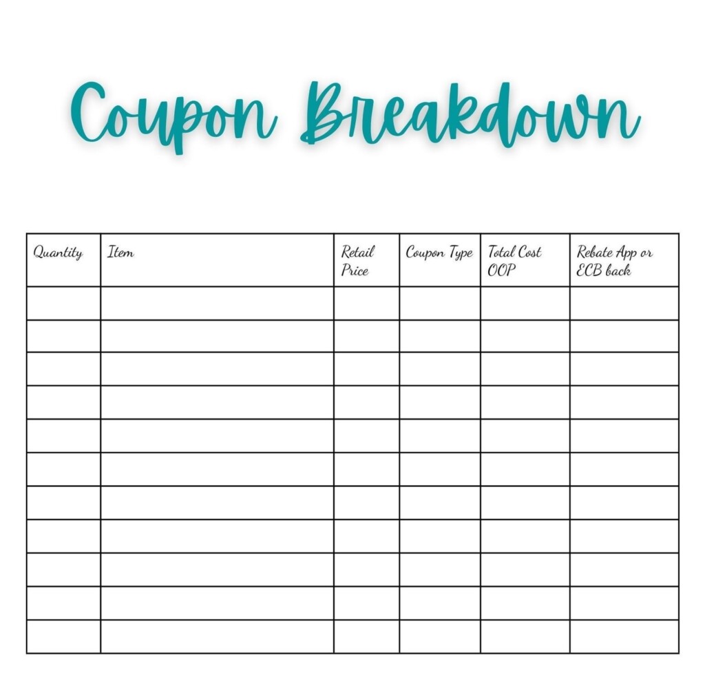 Extreme Couponing Spreadsheet