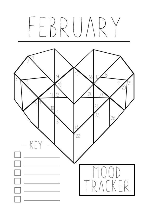 February Mood Tracker Printable