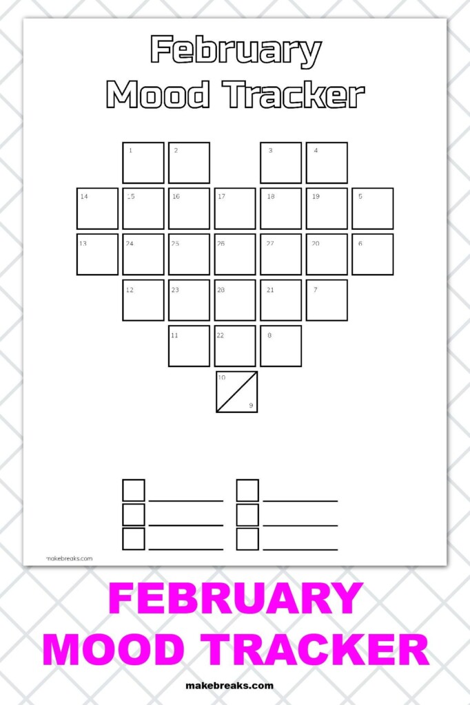 February Mood Tracker Printable Printable Word Searches