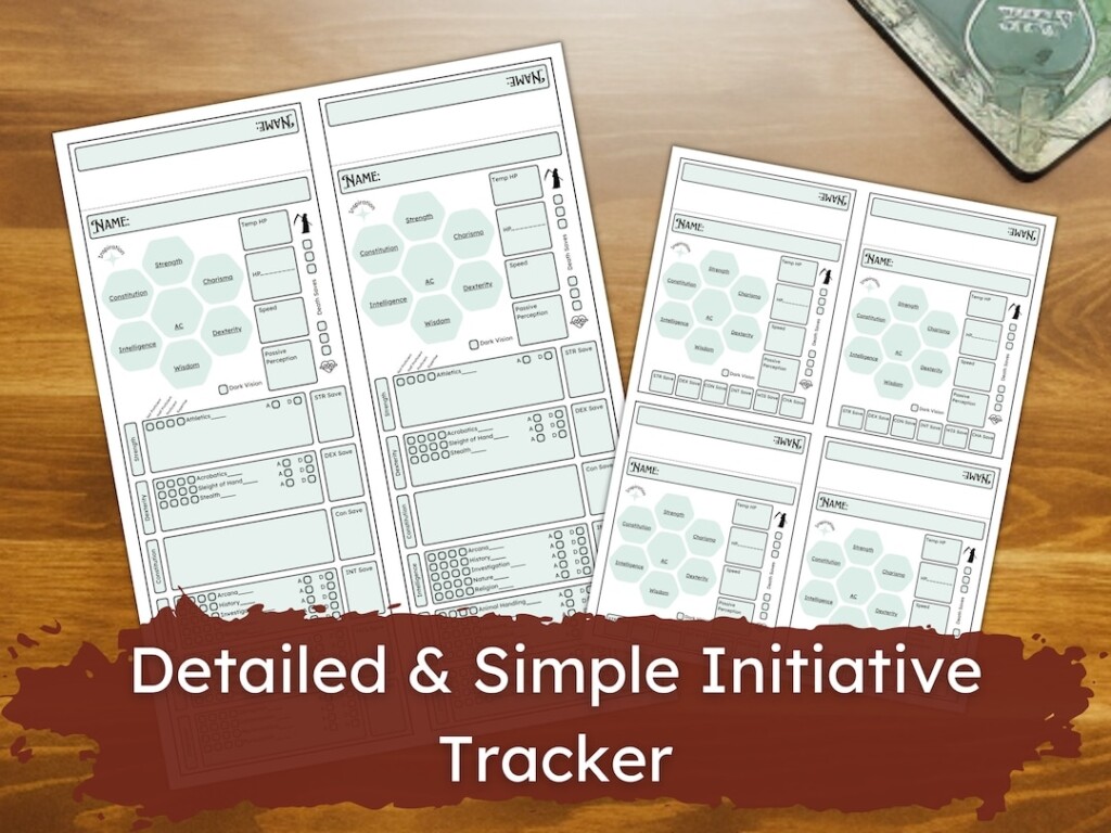 Fillable And Printable Dnd Initiative Tracker Set Essential Dungeon 