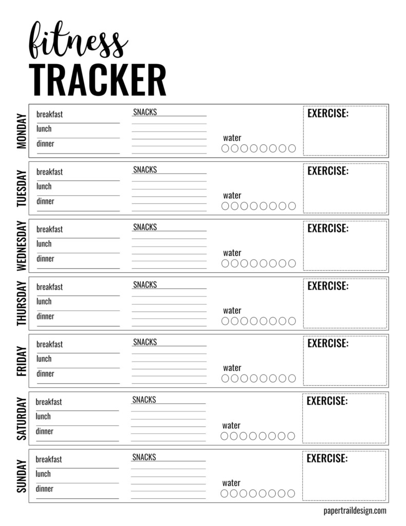 Fitness Tracker Printables