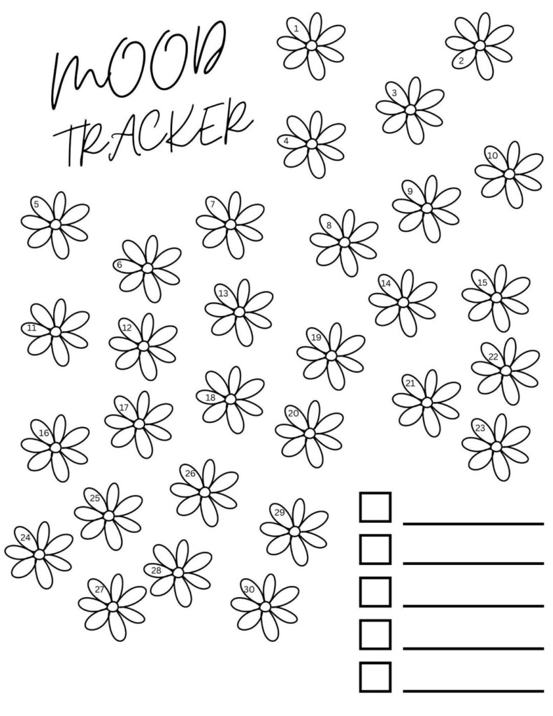 Flower Mood Tracker Etsy
