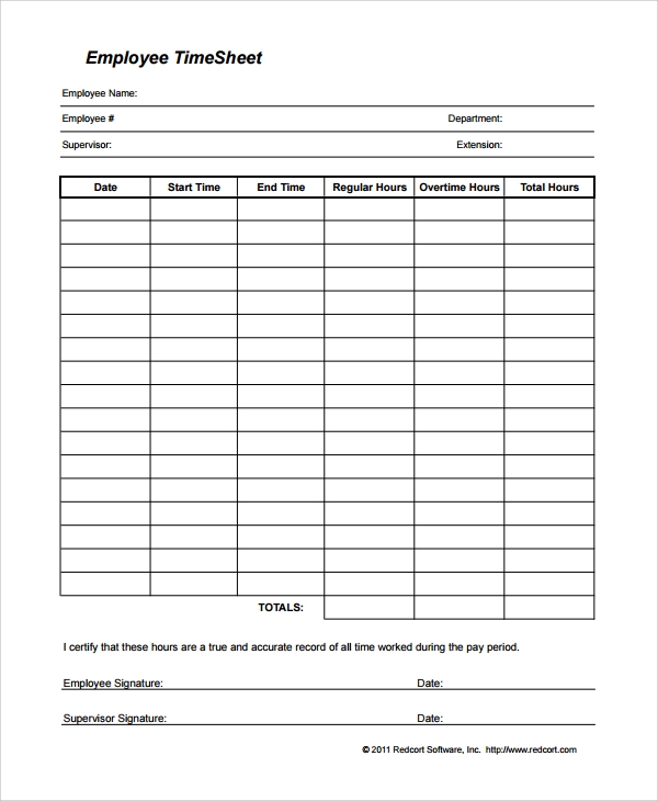 FREE 10 Time Tracking Templates In MS Word Excel