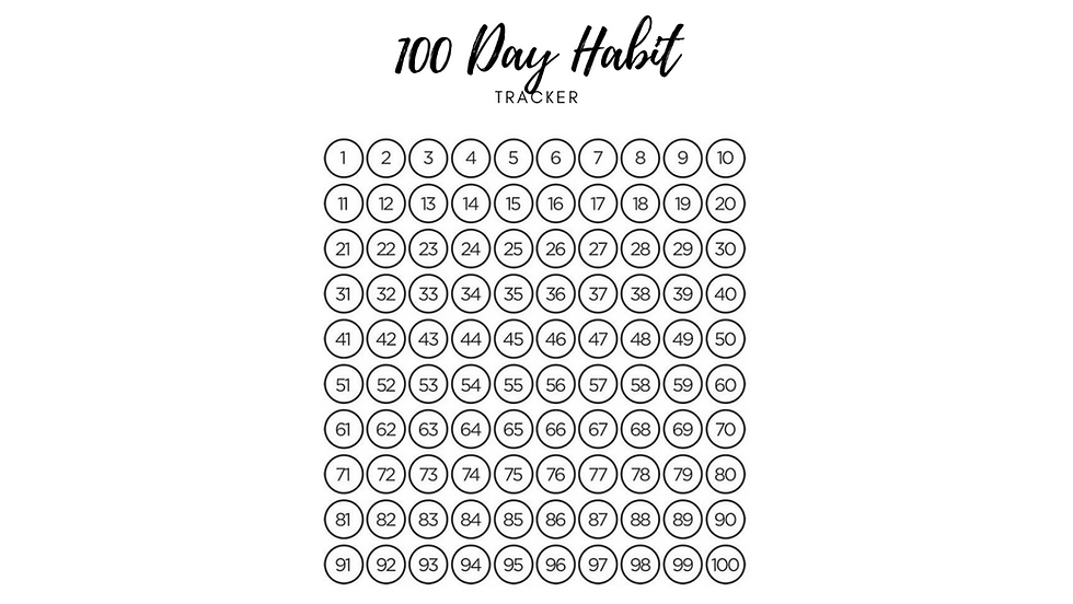 FREE 100 Day Goal Tracker Printable