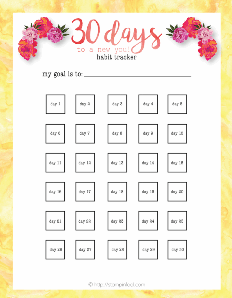 FREE 30 Day Habit Tracker Printable Reach Your Goals With This Sheet