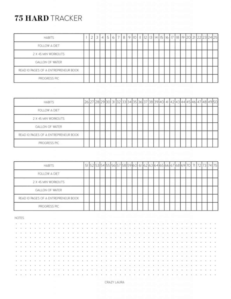 Free 75 Hard Tracker Printable With Two Versions Artofit