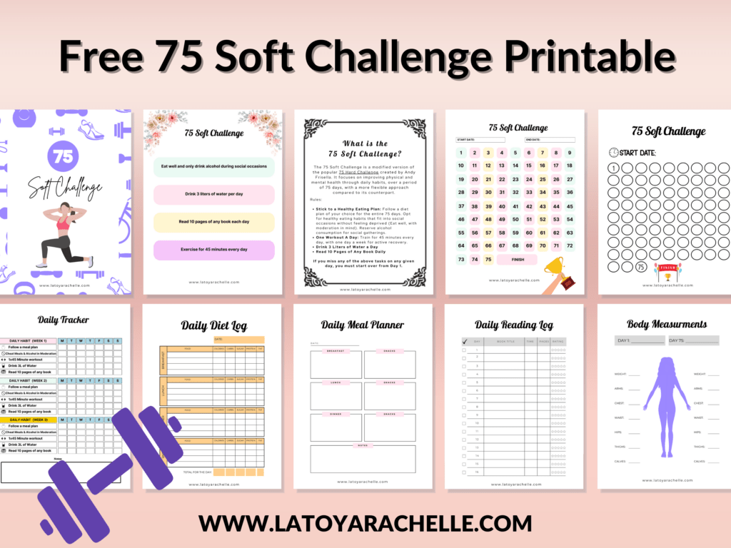 Free 75 Soft Challenge Tracker Printable New LaToya Rachelle