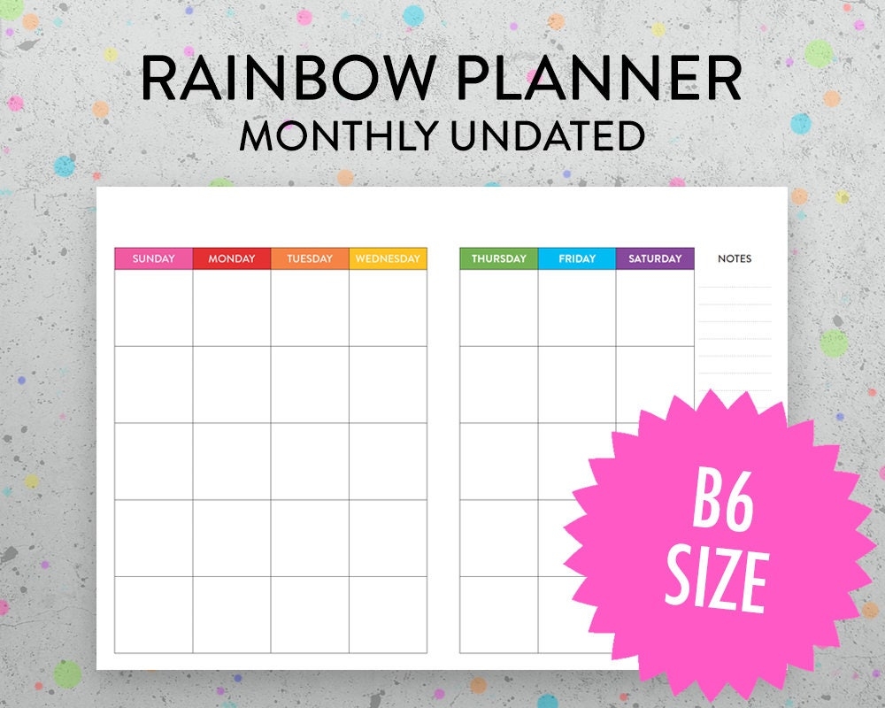Free B6 Planner Printables Printable Templates