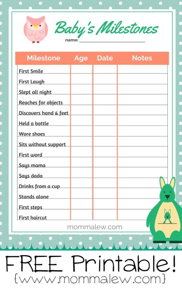 Free Baby s Milestones Printables Free Baby Stuff Baby Milestones 