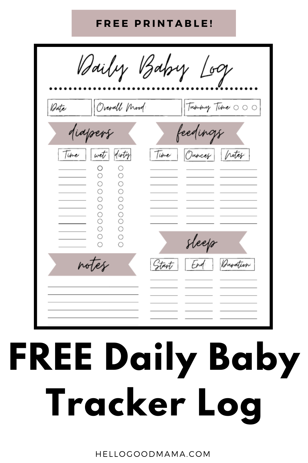 Free Baby Tracker Printable