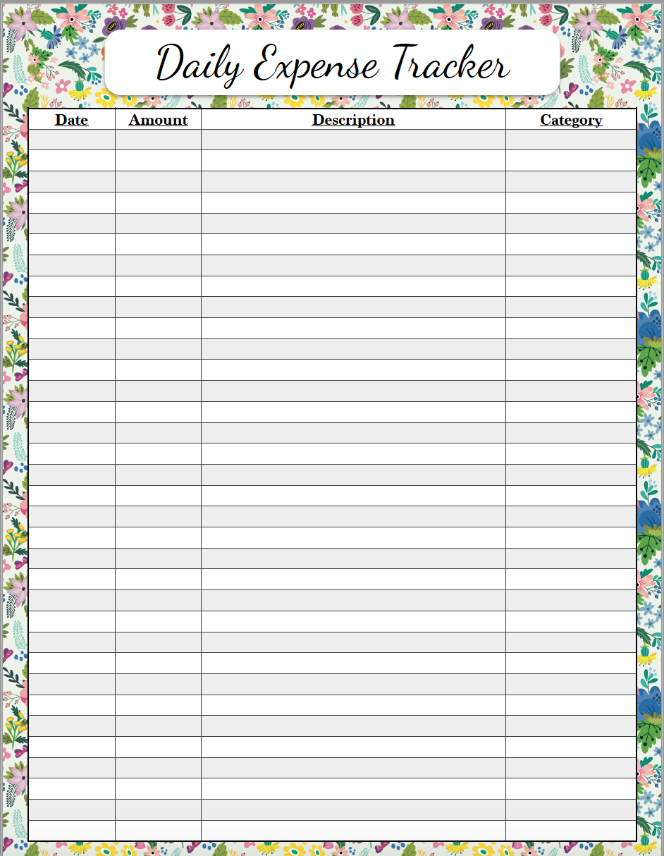 Free Budgeting Printables Expense Tracker Budget Goal Setting