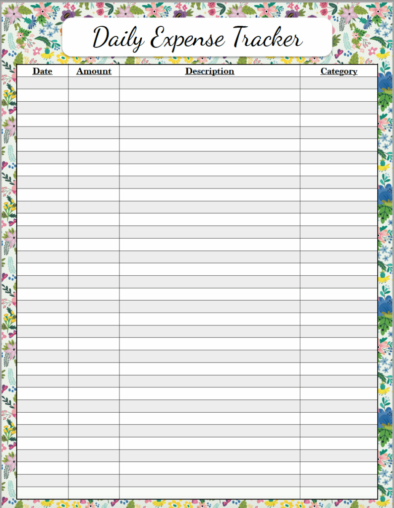 Free Budgeting Printables Expense Tracker Budget Goal Setting