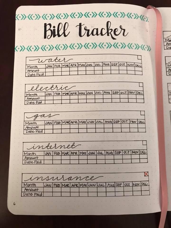 Free Bullet Journal Bill Tracker Printable Free Printable Templates