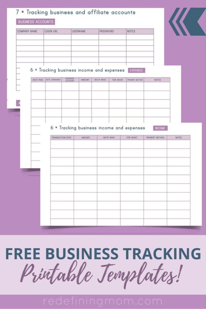 FREE Business Tracking Printable Templates Business Printables 