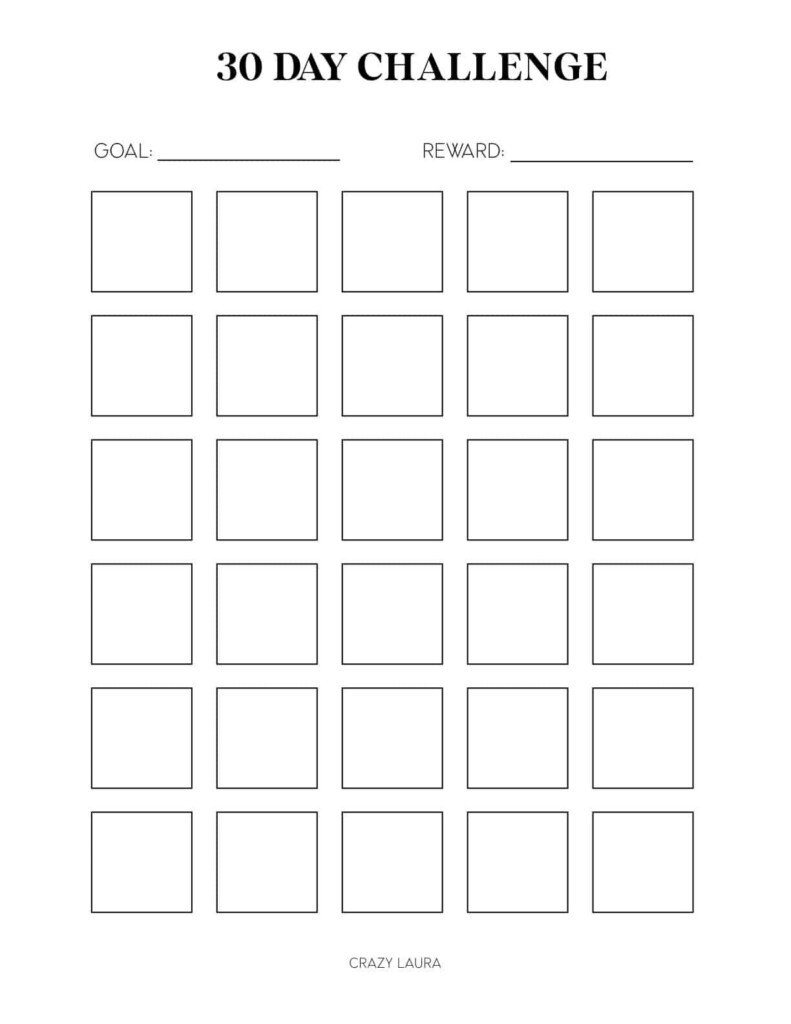 Free Challenge Tracker Printable With 30 100 Day Pages Habit 