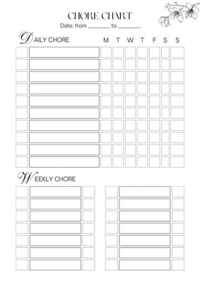 Free Customizable Chore Chart Templates To Print Canva
