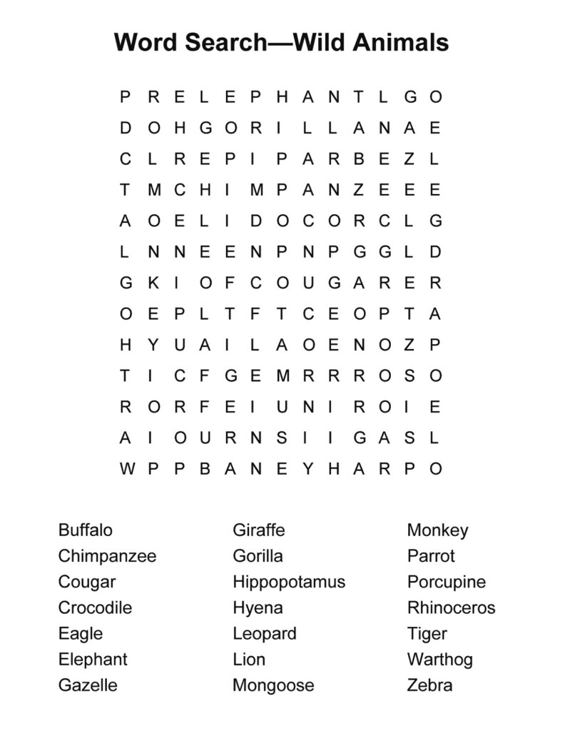 Free Elementary Word Search Printables Learning Printable