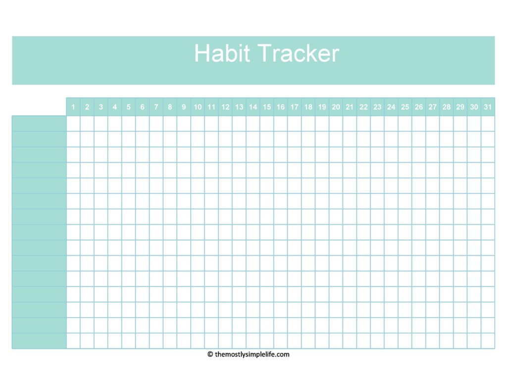 Free Habit Tracker Printable Pdf