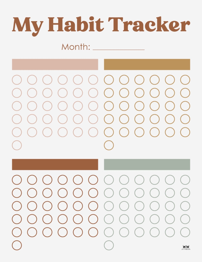 Free Monthly Habit Tracker Printable Free Printables Hub