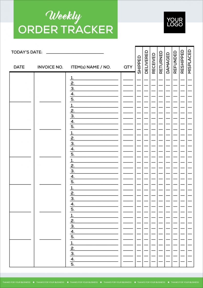 Free Order Tracker Printable Design Template Ai PDF Designbolts