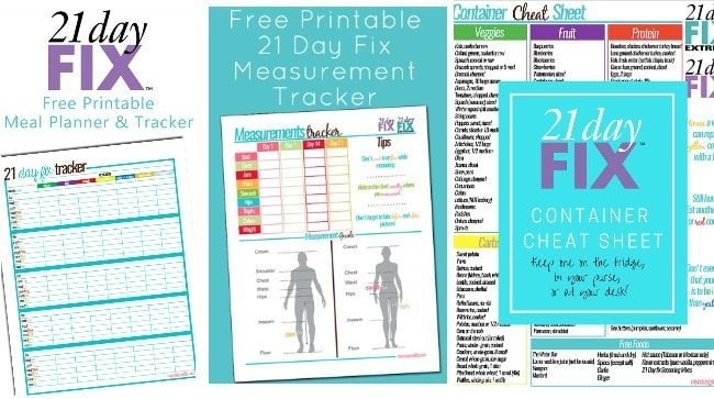 Free Printable 21 Day Fix Meal Tracker My Crazy Good Life