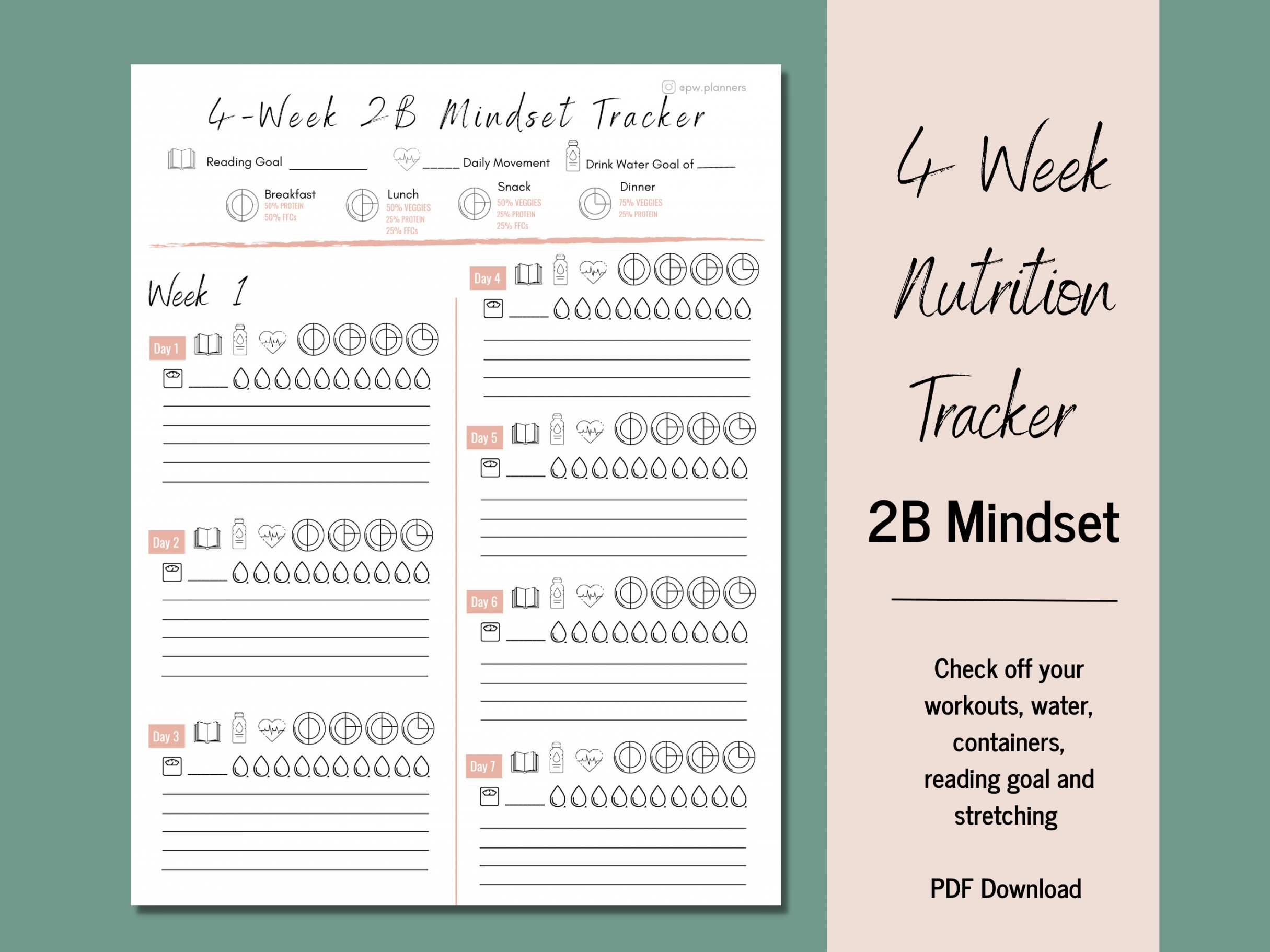 Free Printable 2b Mindset Tracker FREE Printable A Z