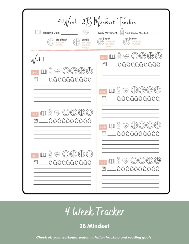 Free Printable 2b Mindset Tracker Pdf Printable Word Searches
