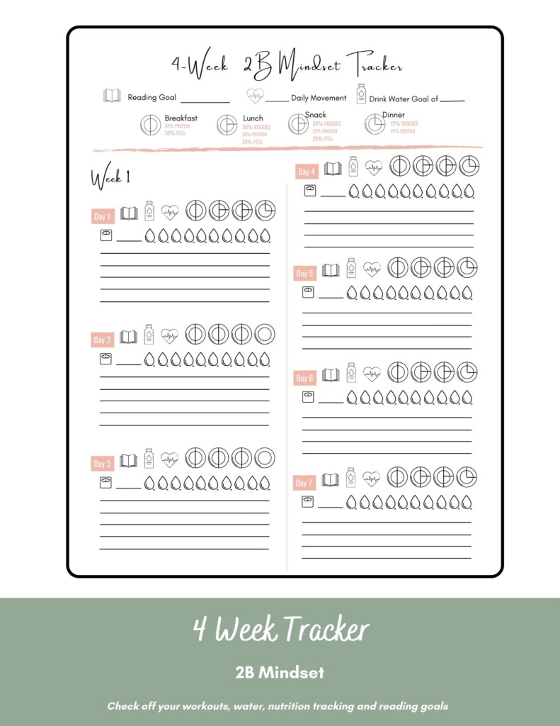 Free Printable 2b Mindset Tracker Pdf Printable Word Searches