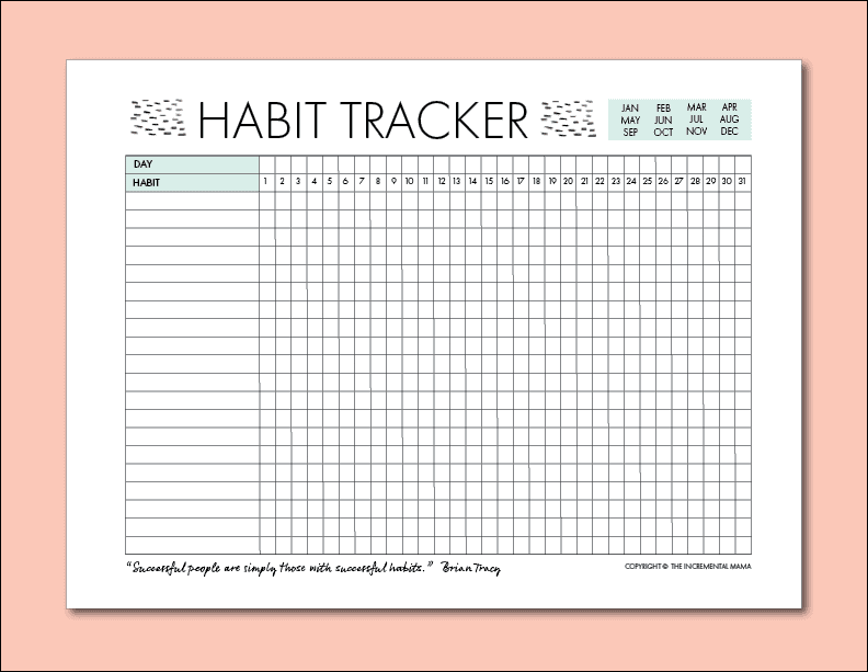 Free Printable 30 Day Habit Tracker Free Printables Hub