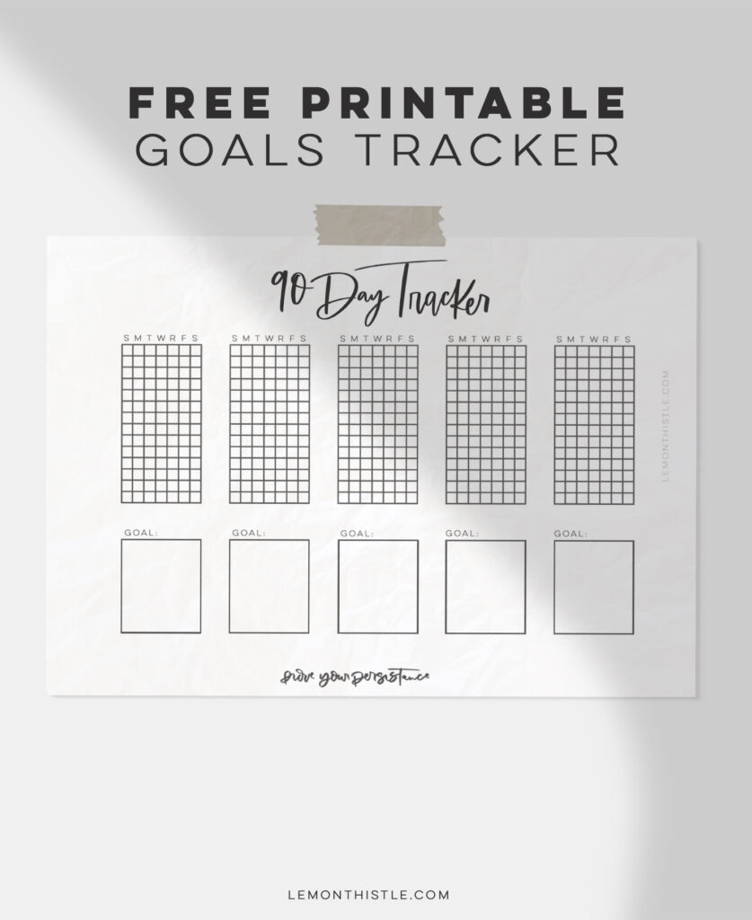 Free Printable 90 Day Habit Tracker Hand Lettered Printables
