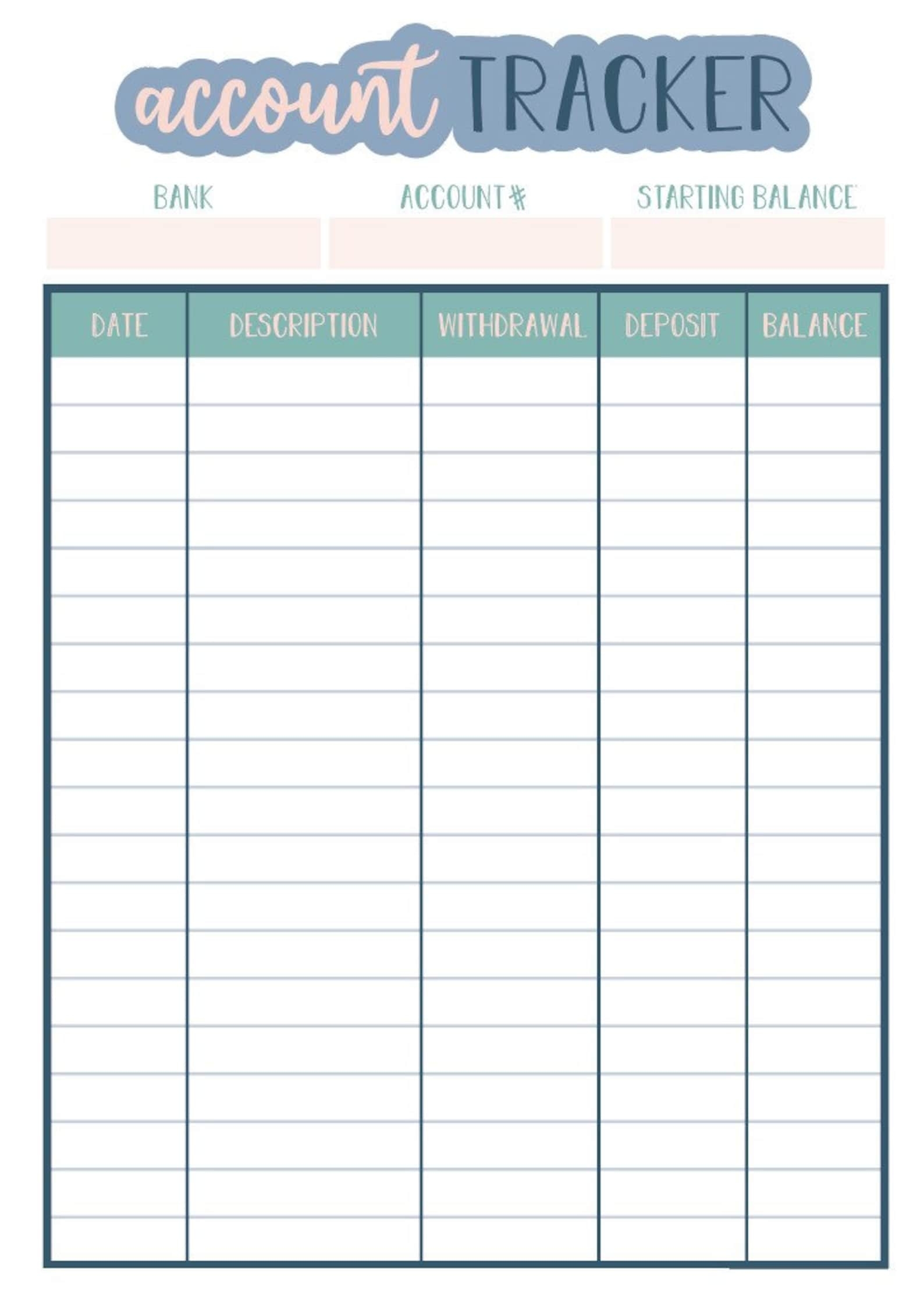 Free Printable Account Tracker Gulfawards