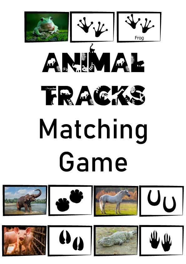 Free Printable Animal Tracks Matching Game ESL Vault