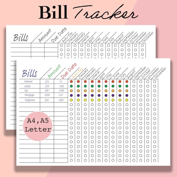 FREE Printable Annual Bill Organizer Funtastic Life