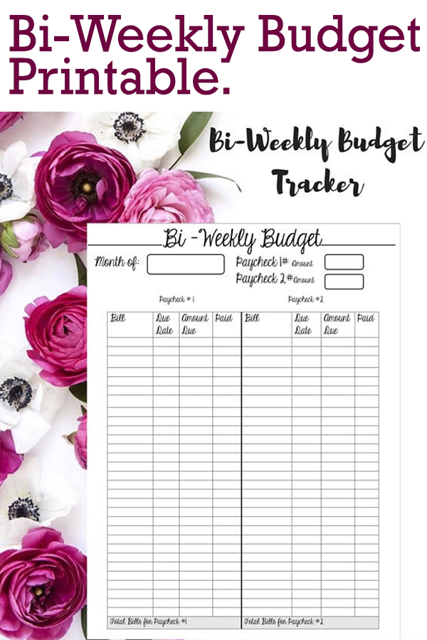 Free Printable Bi Weekly Budget Template Ataglance Printable Calendar