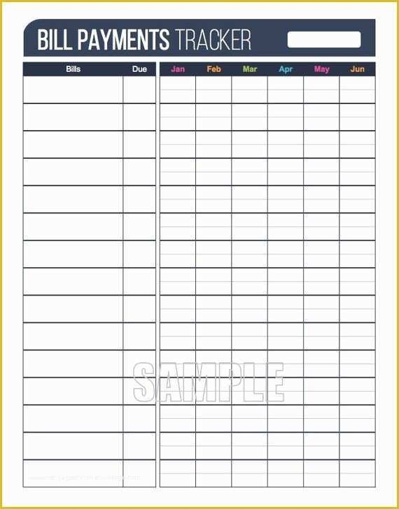 Free Printable Bill Payment Tracker