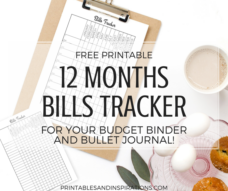 Free Printable Bills Tracker For Budget Binder And Bullet Journal