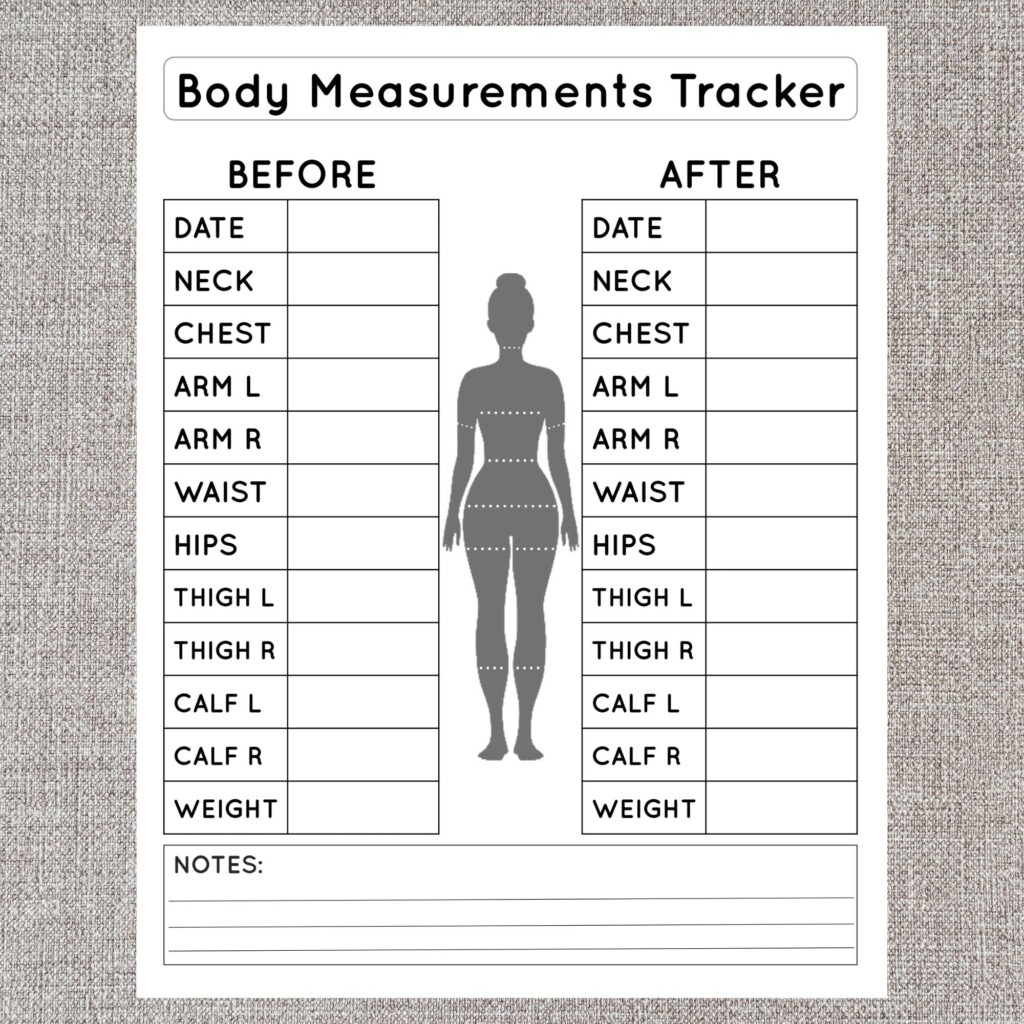 Free Printable Body Measurement Chart Body Measurement Charts FREE 
