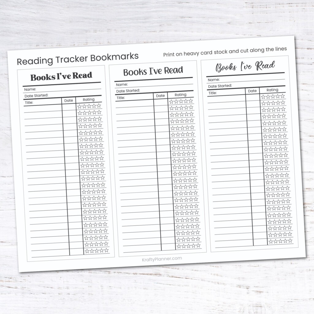 Free Printable Book Tracker Bookmarks To Chart Your Reading Journey 
