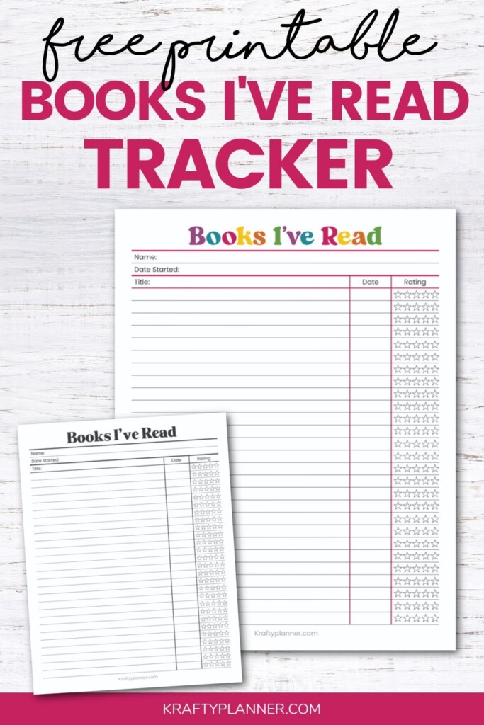 Free Printable Books I 39 ve Read Tracker Krafty Planner