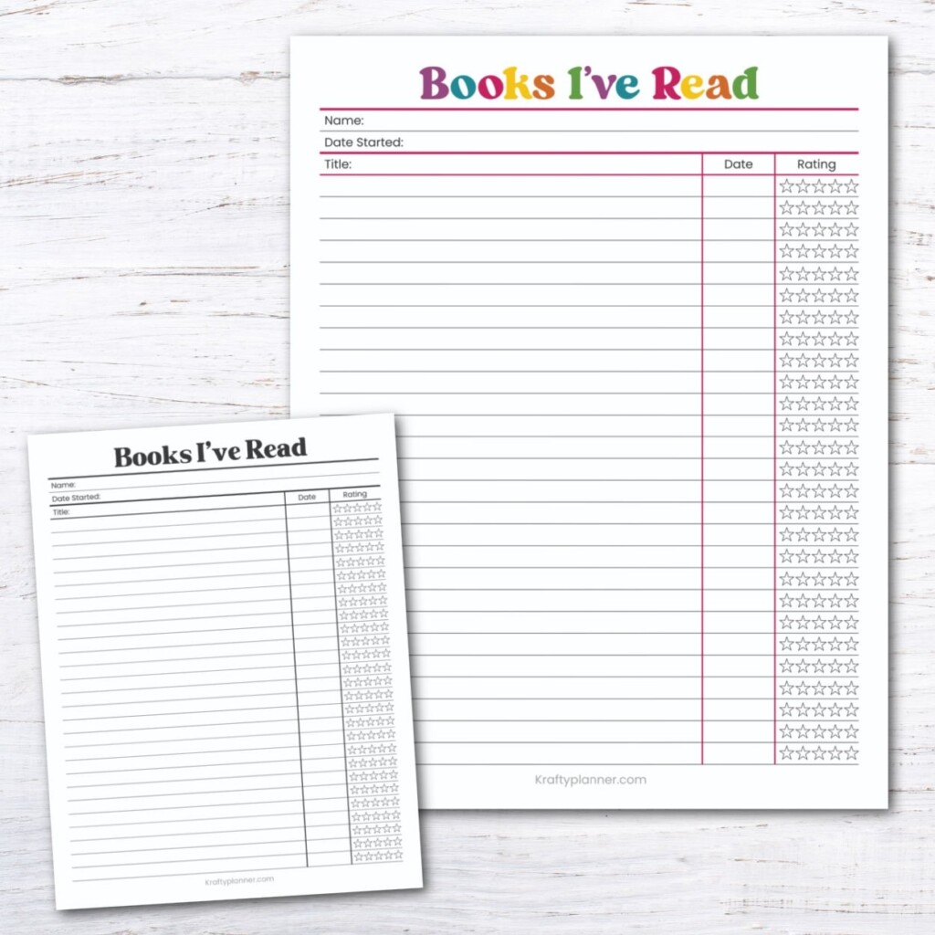 Free Printable Books I 39 ve Read Tracker Krafty Planner
