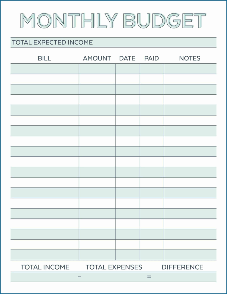  Free Printable Budget Planner Template