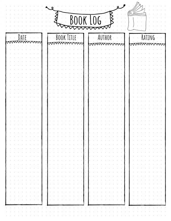 Free Printable Bullet Journal Books To Read Template