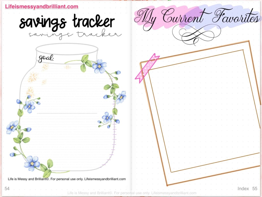 Free Printable Bullet Journal Savings Tracker Free Templates Printable